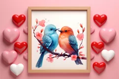 Breeds of Valentine Kissing Birds, Valentine's Day Clipart Product Image 3