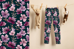 Delicate Sakura Flowers Purple Watercolor Seamless Pattern Product Image 7