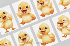 15 Bundle Watercolor Cute Baby Duck Cute Animal Farm Yellow Product Image 3