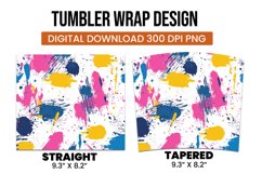 Colorful abstract splashes tumbler wrap sublimation design Product Image 3