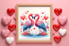 Valentine Kissing Birds Clipart, Valentine Couplet Product Image 3