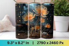 3d Floral Tumbler Sublimation | 3d Tumbler Wrap | PNG Product Image 3