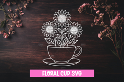 6 Vintage floral teacups SVG Product Image 4