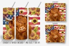 Highland Cow 4th of July Tumbler Wrap PNG Bundle Product Image 4