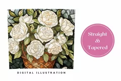 White Roses Tumbler Design, Flowers Tumbler Sublimation PNG Product Image 3