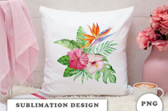 Watercolor Tropical Flowers Bouquet png Product Image 3