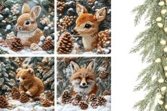 Winter Animals Pillow Case Template, Winter Pillowcase PNG Product Image 3