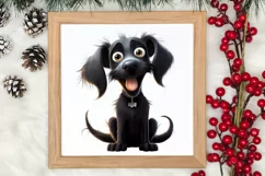 Funny Christmas Black Dog Clipart Sublimation, Christmas Dog Product Image 3