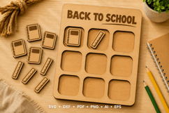 Back to School Tic Tac Toe Laser Cut SVG Product Image 1