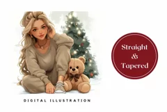 Christmas Tree Tumbler Wrap, Christmas Blonde Girl Tumbler Product Image 3