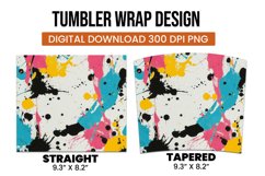 Colorful abstract splashes tumbler wrap sublimation design Product Image 3