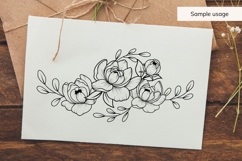 Hand Drawn Peonies Floral Arrangement SVG Product Image 3