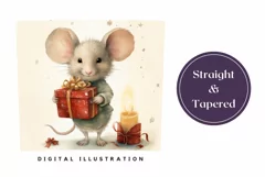 Watercolor Christmas Tumbler, Christmas Mouse Tumbler Design Product Image 3
