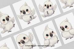 15 Bundle Watercolor White Baby Parrot Cute Bird Macaw Product Image 3
