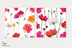 Cosmos flowers digital paper Product Image 3