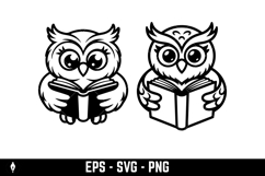 Owl head. Monochrome owl icon, sign, emblem, badge. Vector Product Image 3