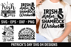 St. Patrick's Day SVG Design - Irish Kisses And Shamrock Wis Product Image 1