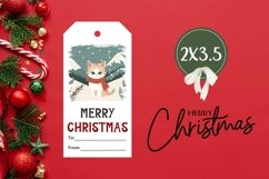 Christmas Cat Gift Tags, Christmas Forest Gift Tag PNG Product Image 3