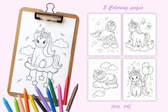 Unicorns SVG PNG, Coloring Pages Product Image 5