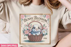Bunny Blossom PNG, Vintage Easter Rabbit Bunny PNG Product Image 3