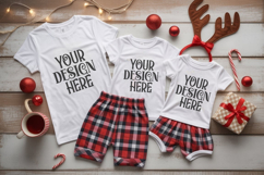Christmas Family Matching Group T-Shirt Mockups | Holiday Fl Product Image 1