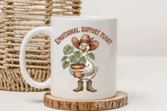 Emotional Support Plant PNG, Funny Goose Cowboy Sublimation Product Image 4