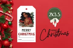 Cozy Winter Gift Tags, Christmas Girl Gift Tag PNG Product Image 3
