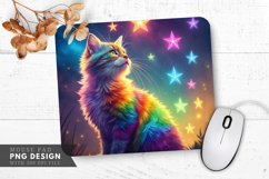 Cosmic Rainbow Cat Mouse Pad PNG Design Product Image 1