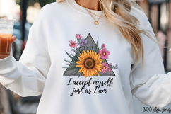I accept myself just as I am PNG, Motivation Sublimation PNG Product Image 3