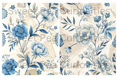 Shabby Chic, Blue, flowers, Papers, Junk Journal Product Image 3