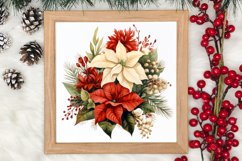 Christmas Flowers Watercolor Clipart, Christmas PNG Product Image 3
