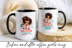 Before and After Coffee Girl Mug Wrap Sublimation Product Image 1