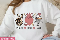Peace, Love, Bake PNG, Kitchen Quotes Clipart PNG Product Image 3
