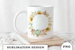 Watercolor Autumn Pumpkins frame png Product Image 3
