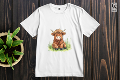 Cute Highland Cow Sitting Clipart Sublimation PNG Product Image 3