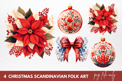 Christmas Scandinavian Folk Art Sublimation Clipart Product Image 1