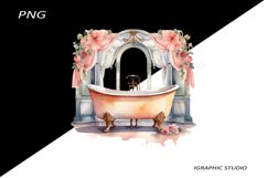 Vintage Bathroom Clipart, Product Image 1