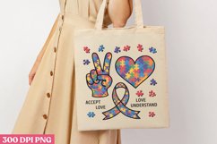 Accept LOve PNG, Autism Sublimation PNG Product Image 1