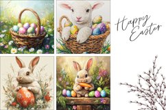 Floral Easter Pillowcase Sublimation, Easter Animals Pillow Product Image 3