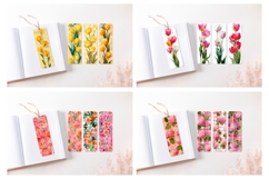 Cartoon Tulips Bookmark Bundle, Floral Bookmarks Product Image 3