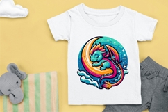 Cute Sleeping Dragon on Crescent Moon Product Image 3