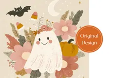 Floral Ghost Tumbler, Halloween Bats Tumbler Wrap Product Image 3