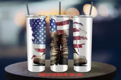 Land of the Free Tumbler PNG, Patriotic Travel Cup Design Product Image 3
