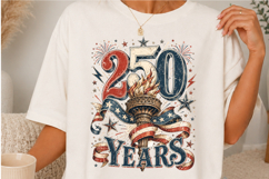250 Years USA Liberty Torch Patriotic Sublimation SVG Product Image 1