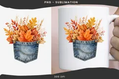Autumn denim pocket png design for T-shirts Product Image 3
