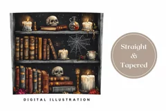 Halloween Tumbler Wrap, Gothic Tumbler Template, Skull PNG Product Image 3