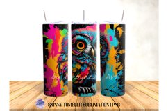Colorful Owl Tumbler Wrap, 20 OZ Tumbler Sublimation Design. Product Image 3