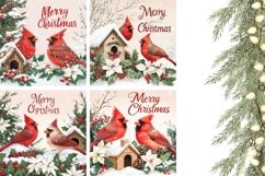 Christmas Cardinal Pillowcase, Merry Christmas Pillow Case Product Image 3