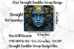3D Tumbler Wrap Celestial 20 oz Skinny Tumbler Wrap Design. Product Image 3