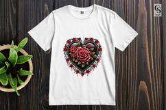 Gothic Rose Heart Illustration Clipart Sublimation PNG Product Image 3